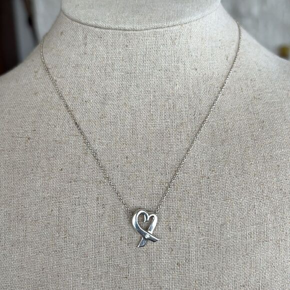 Tiffany & Co. Paloma Picasso Loving Heart 1P Diamond Sterling Silver Necklace - Picture 4 of 10